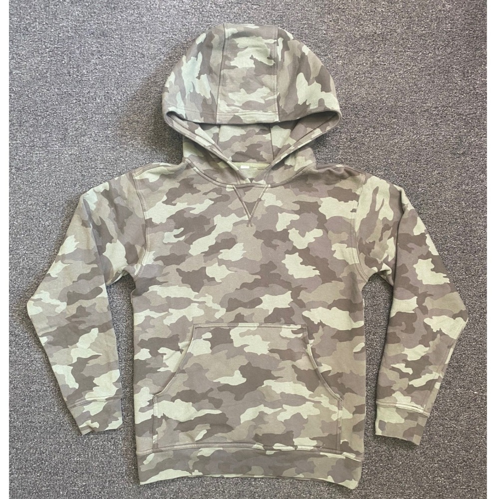 Lululemon All Yours Hoodie Camouflage Green Womens 4 Pullover Fleece Athletic